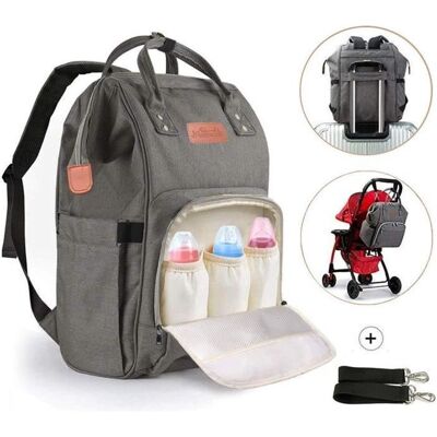 JASENX Sacs à Dos à Langer Pour Bébé Sac de Voyage Sac à Couches Multifonction Imperméable Oxford Sacs Isolés Isotherme Grand Capacité Gris - Publicité JASENX Sacs à Dos à Langer Pour Bébé Sac de Voyage Sac à Couches Multifonction Imperméable Oxford Sacs Isolés Isotherme Grand Capacité Gris - Publicité