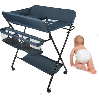 Table à langer pliable Homewell - Blue - 80 * 66 * 98 cm - Avec ceinture de sécurité Bleu - Publicité Table à langer pliable Homewell - Blue - 80 * 66 * 98 cm - Avec ceinture de sécurité Bleu - Publicité
