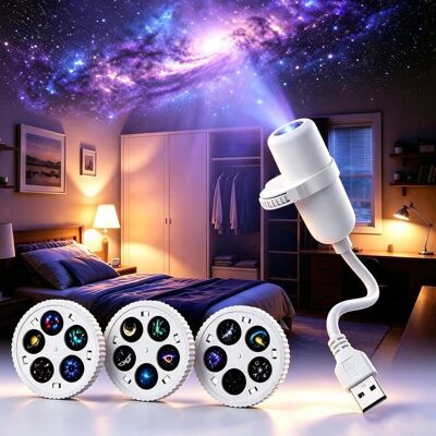 NOBRAND Projecteur Ciel Etoile Galaxie USB avec 15 Motifs de Projection - Rotation 360° - Éclairage plafond - Ambiance lumineuse - Publicité NOBRAND Projecteur Ciel Etoile Galaxie USB avec 15 Motifs de Projection - Rotation 360° - Éclairage plafond - Ambiance lumineuse - Publicité
