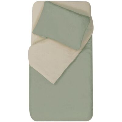 POYET MOTTE Parure de couette bicolore pour enfant Vert clair 100x140 cm Vert - Publicité POYET MOTTE Parure de couette bicolore pour enfant Vert clair 100x140 cm Vert - Publicité