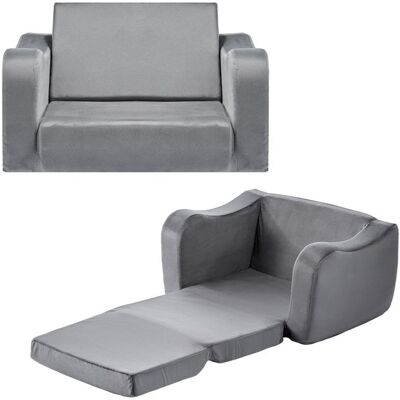 Canapé pour Enfants 2-en-1-VEVOR-Convertible en Chaise Longue-Canapé-lit Pliable et Moelleux-avec Accoudoirs-Gris M Gris - Publicité Canapé pour Enfants 2-en-1-VEVOR-Convertible en Chaise Longue-Canapé-lit Pliable et Moelleux-avec Accoudoirs-Gris M Gris - Publicité