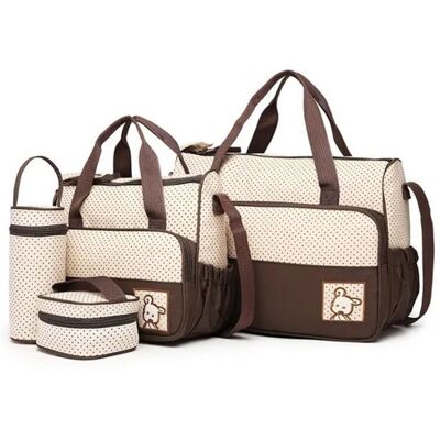 NOBRAND 5pcs Sac à Langer pour Bébé avec Matelas à Langer Moustiquaire pour Bébé Grande Capacité Sac à Couches Multifonction Marron Marron - Publicité NOBRAND 5pcs Sac à Langer pour Bébé avec Matelas à Langer Moustiquaire pour Bébé Grande Capacité Sac à Couches Multifonction Marron Marron - Publicité