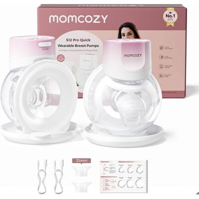 Momcozy Tire Lait S12 Pro QuickLibre Sans Fil et à PorterDoubleFit™ Hybrid FlangePompe Portable avec Écran Intelligent2 PcsRose Rose - Publicité Momcozy Tire Lait S12 Pro QuickLibre Sans Fil et à PorterDoubleFit™ Hybrid FlangePompe Portable avec Écran Intelligent2 PcsRose Rose - Publicité