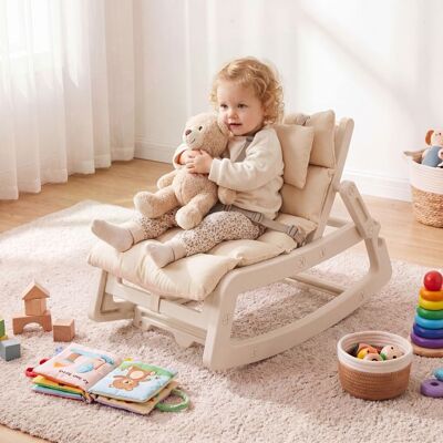 Transat Bébé 2en1 Évolutif-COSTWAY-Dossier 4 Positions Balancement/Fixe Harnais 5 Points Coussin Lavable 80KG 6+MoisBeig Beige - Publicité Transat Bébé 2en1 Évolutif-COSTWAY-Dossier 4 Positions Balancement/Fixe Harnais 5 Points Coussin Lavable 80KG 6+MoisBeig Beige - Publicité