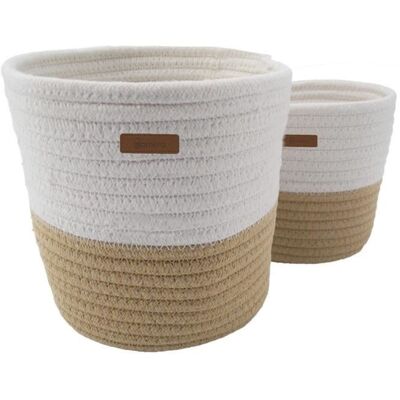 Paniers de rangement - DOMIVA - Honey Moon - Coton tressé Beige - Publicité Paniers de rangement - DOMIVA - Honey Moon - Coton tressé Beige - Publicité