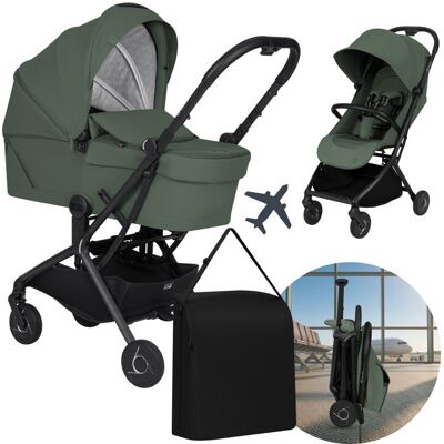 Poussette 2 en 1 LIONELO Sia - Ultra légère - Pack poussette - Nacelle - Habillage pluie - Moustiquaire - Couvre-jambes - Vert Vert - Publicité Poussette 2 en 1 LIONELO Sia - Ultra légère - Pack poussette - Nacelle - Habillage pluie - Moustiquaire - Couvre-jambes - Vert Vert - Publicité