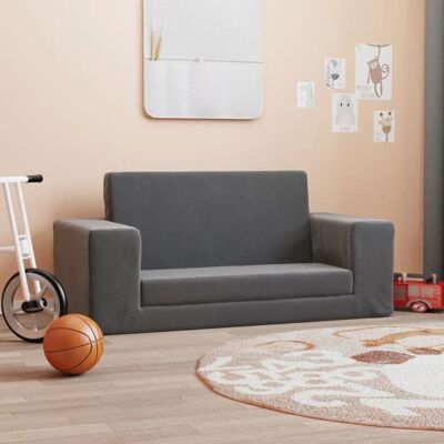 vidaXL Canapé-lit pour Enfants 2 Places Lit de Jour avec Dossier et Accoudoirs Lit dInvité pour Tout-petits Chambre 357030 Gris - Publicité vidaXL Canapé-lit pour Enfants 2 Places Lit de Jour avec Dossier et Accoudoirs Lit dInvité pour Tout-petits Chambre 357030 Gris - Publicité