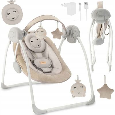 MoMi LISS – Balancelle Bébé Électrique Pliable – 5 Vitesses – Timer – 6 Mélodies – Jouets Ajustables – Beige Beige - Publicité MoMi LISS – Balancelle Bébé Électrique Pliable – 5 Vitesses – Timer – 6 Mélodies – Jouets Ajustables – Beige Beige - Publicité
