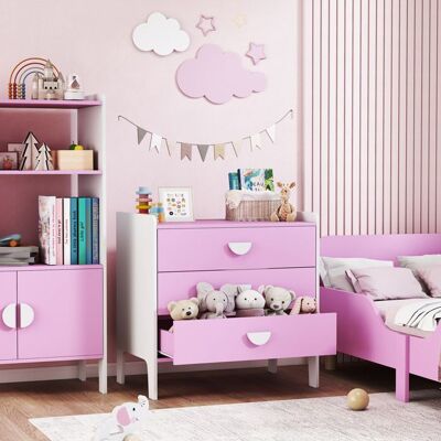 Generic Commode pour enfants commode rangement 3 tiroirs pour chambre denfant crèche salle de jeux 60 x 40 x 60 cm rose Rose - Publicité Generic Commode pour enfants commode rangement 3 tiroirs pour chambre denfant crèche salle de jeux 60 x 40 x 60 cm rose Rose - Publicité