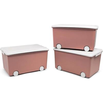 Coffre de rangement THERMOBABY PLAYBOX MEDIUM 26 L - Lot de 3 Boites Empilables Roses Rose - Publicité Coffre de rangement THERMOBABY PLAYBOX MEDIUM 26 L - Lot de 3 Boites Empilables Roses Rose - Publicité