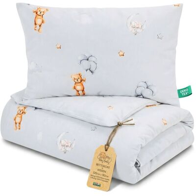 TOTSY BABY Couette enfant en Coton 90x120 couverture pour bebe Parure Duvet pour lit bébé 90 x 120 cm et Oreiller 60 x 40 cm Ours en peluche Bleu - Publicité TOTSY BABY Couette enfant en Coton 90x120 couverture pour bebe Parure Duvet pour lit bébé 90 x 120 cm et Oreiller 60 x 40 cm Ours en peluche Bleu - Publicité