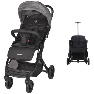 Nania Myla poussette canne compacte 0 à 4 ans (22kg max) légère (7 5 kg) grand panier de rangement avec trolley de transport Noir - Publicité Nania Myla poussette canne compacte 0 à 4 ans (22kg max) légère (7 5 kg) grand panier de rangement avec trolley de transport Noir - Publicité
