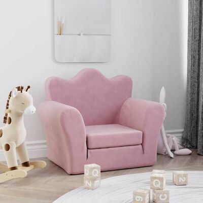 vidaXL Canapé-lit pour enfants rose peluche douce 357057 Rose - Publicité vidaXL Canapé-lit pour enfants rose peluche douce 357057 Rose - Publicité