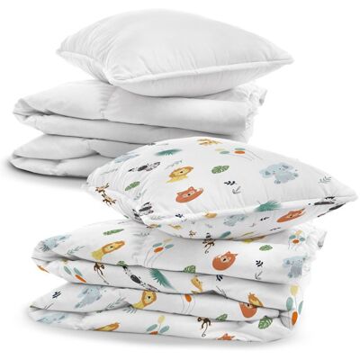 TOTSY BABY Parure de lit bébé coton 100x135 cm – housse de couette taie 40x60 cm couette et oreiller inclus motif safari Blanc - Publicité TOTSY BABY Parure de lit bébé coton 100x135 cm – housse de couette taie 40x60 cm couette et oreiller inclus motif safari Blanc - Publicité