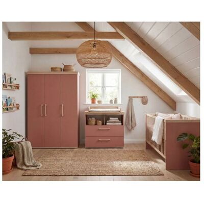 Ensemble Chambre Bébé Jimmy - ROBA - Chambre Complète Trio - Mauve / Chêne Rouge - Publicité Ensemble Chambre Bébé Jimmy - ROBA - Chambre Complète Trio - Mauve / Chêne Rouge - Publicité