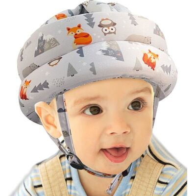 NOBRAND Casque Bébé Anti Choc Protection I Infantile Tête de Protection I Réglable Chapeau de Sécurité pour Enfant Gris - Publicité NOBRAND Casque Bébé Anti Choc Protection I Infantile Tête de Protection I Réglable Chapeau de Sécurité pour Enfant Gris - Publicité