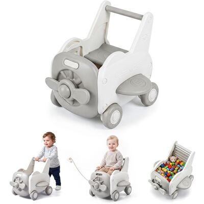 COSTWAY Chariot de Marche avec Vitesse Réglable Forme Avion Siège Rabattable&Coffre à Jouets pour Bébé 1 à 3 Ans Beige Beige - Publicité COSTWAY Chariot de Marche avec Vitesse Réglable Forme Avion Siège Rabattable&Coffre à Jouets pour Bébé 1 à 3 Ans Beige Beige - Publicité