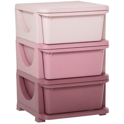 NOBRAND Bac De Rangement Commode 3 tiroirs enfant rangement jouets petite armoire de chambre rose pour fille meuble organisateur Rose - Publicité NOBRAND Bac De Rangement Commode 3 tiroirs enfant rangement jouets petite armoire de chambre rose pour fille meuble organisateur Rose - Publicité