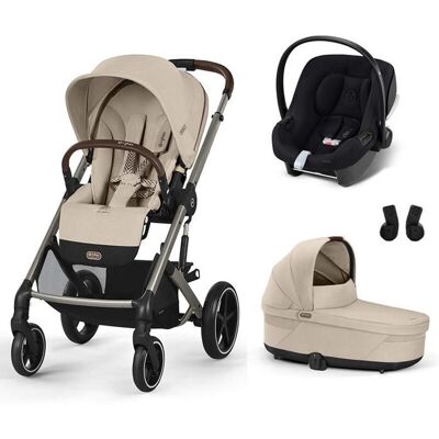 CYBEX - Poussette Trio Balios S Lux + Siège auto Aton B2 + Nacelle Cot S Lux Almond Beige Beige - Publicité CYBEX - Poussette Trio Balios S Lux + Siège auto Aton B2 + Nacelle Cot S Lux Almond Beige Beige - Publicité