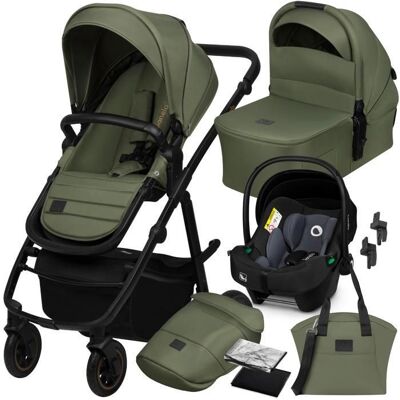 Poussette combinée 3en1 LIONELO Amber Plus - Pack poussette Nacelle Siege auto sac et accessoires - Vert Vert - Publicité Poussette combinée 3en1 LIONELO Amber Plus - Pack poussette Nacelle Siege auto sac et accessoires - Vert Vert - Publicité