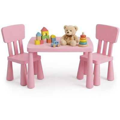 Relaxdays ensemble enfant: 1 table 2 chaises rose plastique léger facile à nettoyer coin jeu chambre Rose - Publicité Relaxdays ensemble enfant: 1 table 2 chaises rose plastique léger facile à nettoyer coin jeu chambre Rose - Publicité