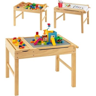 COSTWAY 2 en 1 Table pour Enfants avec Plaques lego Rangement Caché Plateau Réversible avec Rouleau de Papier pour Dessiner 3 Blanc - Publicité COSTWAY 2 en 1 Table pour Enfants avec Plaques lego Rangement Caché Plateau Réversible avec Rouleau de Papier pour Dessiner 3 Blanc - Publicité