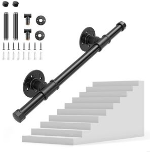 TTLIFE Kit Main courante Escalier 50cm Noire Acier Revêtement par poudre Rambarde Support mural Poignée Maintien sûr Noir - Publicité TTLIFE Kit Main courante Escalier 50cm Noire Acier Revêtement par poudre Rambarde Support mural Poignée Maintien sûr Noir - Publicité