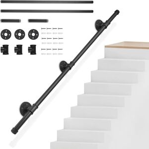 TTLIFE 1.2M Main Courante pour Escalier Intérieur Extérieur Antidérapante Sécurité Rampe Escalier Galvanisé pour Escaliers Cuisine Noir - Publicité TTLIFE 1.2M Main Courante pour Escalier Intérieur Extérieur Antidérapante Sécurité Rampe Escalier Galvanisé pour Escaliers Cuisine Noir - Publicité