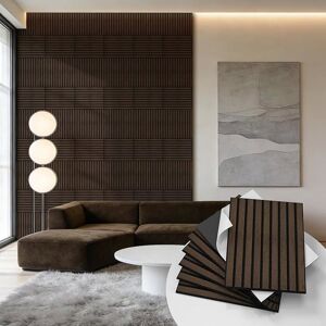 AUTREMENT Panneaux Muraux à Lattes Bois Autocollants 30×40 cm u2013 Panneaux Acoustiques Décoratifs en PVC Brun Foncé Lot de 8 L LAMBRIS BOIS - Publicité AUTREMENT Panneaux Muraux à Lattes Bois Autocollants 30×40 cm u2013 Panneaux Acoustiques Décoratifs en PVC Brun Foncé Lot de 8 L LAMBRIS BOIS - Publicité