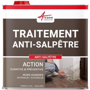 Traitement anti-salpêtre - ARCANE INDUSTRIES - 0.75 L - Hydrofuge - Anti moisissure - Murs humides Blanc - Publicité Traitement anti-salpêtre - ARCANE INDUSTRIES - 0.75 L - Hydrofuge - Anti moisissure - Murs humides Blanc - Publicité