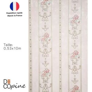 Papier Peint Intissé - DECOPINE - Ruban Royal Rose - Floral 3D - 053 x 10m - Sans Colle Rose - Publicité Papier Peint Intissé - DECOPINE - Ruban Royal Rose - Floral 3D - 053 x 10m - Sans Colle Rose - Publicité