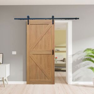 Schulte porte coulissante en bois 90x215 cm porte intérieure pleine porte de grange oak chêne système ouvert noir Noir - Publicité Schulte porte coulissante en bois 90x215 cm porte intérieure pleine porte de grange oak chêne système ouvert noir Noir - Publicité