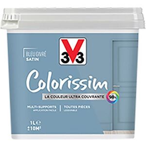 Peinture Multi-supports V33 Colorissim Satin Bleu givré 1 L Bleu - Publicité Peinture Multi-supports V33 Colorissim Satin Bleu givré 1 L Bleu - Publicité