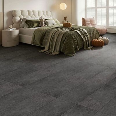 HOME NATURE WOHNKONZEPT Revêtement de sol PVC - Dalles auto-adhésives effet pierre - Texture noir-gris - 36 pièces (5 m²) - 5 couches UV Gris - Publicité HOME NATURE WOHNKONZEPT Revêtement de sol PVC - Dalles auto-adhésives effet pierre - Texture noir-gris - 36 pièces (5 m²) - 5 couches UV Gris - Publicité