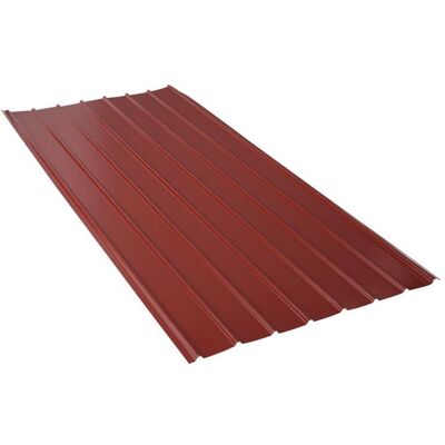 MCCOVER Tôle en Acier Laqué - Rouge RAL 8012 - Nervurée, 2000x910x0,40mm - Toit & Revêtement - Publicité MCCOVER Tôle en Acier Laqué - Rouge RAL 8012 - Nervurée, 2000x910x0,40mm - Toit & Revêtement - Publicité