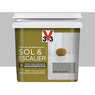 Peinture De Rénovation V33 Sol & Escalier Gris Loft 075 L Gris - Publicité Peinture De Rénovation V33 Sol & Escalier Gris Loft 075 L Gris - Publicité
