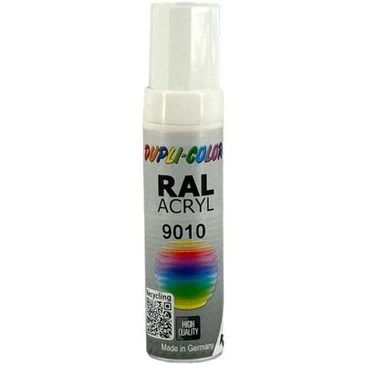 DUPLI-COLOR Stylo de retouche peinture acrylique - Blanc pur - RAL 9010 - Mat - Tous supports - Duplicolor Blanc - Publicité DUPLI-COLOR Stylo de retouche peinture acrylique - Blanc pur - RAL 9010 - Mat - Tous supports - Duplicolor Blanc - Publicité