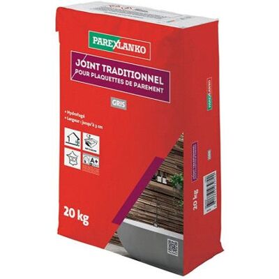Joint traditionnel pour plaquettes PAREXLANKO - Gris - 20 kg - 03470 Gris - Publicité Joint traditionnel pour plaquettes PAREXLANKO - Gris - 20 kg - 03470 Gris - Publicité