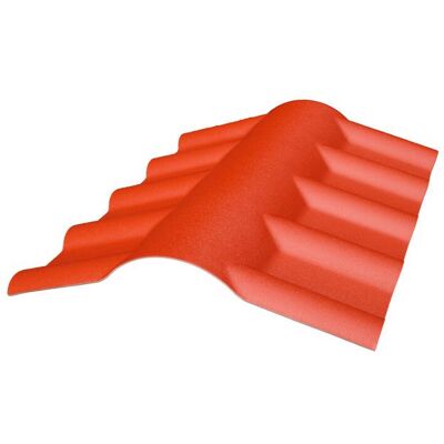 MCCOVER Faîtière PVC pour toiture imitation tuile moderne - L: 74 cm - l: 55 cm - E: 15 cm - Terre cuite Marron - Publicité MCCOVER Faîtière PVC pour toiture imitation tuile moderne - L: 74 cm - l: 55 cm - E: 15 cm - Terre cuite Marron - Publicité