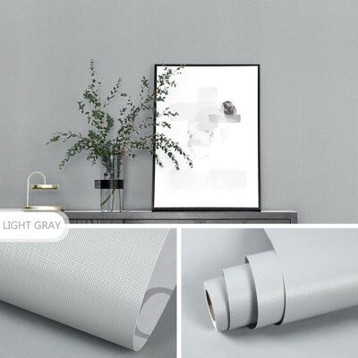 Papier Peint Gris Clair Uni Papier Peint Adhésif Mural Décoratif Étanche Amovible Autocollant Rouleau Film Adhésif 45CM*10M Gris - Publicité Papier Peint Gris Clair Uni Papier Peint Adhésif Mural Décoratif Étanche Amovible Autocollant Rouleau Film Adhésif 45CM*10M Gris - Publicité