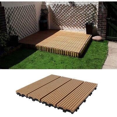 Lot de 55 Dalles Carrées-panneaux dépissure DIY-11 pièce / 1 m²-Pour terrasse jardin balcon-REVETEMENT EXTERIEUR EN PLANCHE - Publicité Lot de 55 Dalles Carrées-panneaux dépissure DIY-11 pièce / 1 m²-Pour terrasse jardin balcon-REVETEMENT EXTERIEUR EN PLANCHE - Publicité