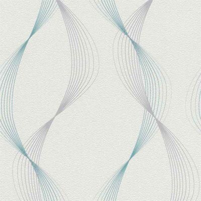 papier peint intissé 475623 papier peint graphique 53 x 1005 cm Rasch Selection gris blanc turquoise - Publicité papier peint intissé 475623 papier peint graphique 53 x 1005 cm Rasch Selection gris blanc turquoise - Publicité