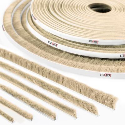 STEIGNER 5m Joint brosse adhésif - porte coulissante - fenêtre - hauteur 11mm - beige Beige - Publicité STEIGNER 5m Joint brosse adhésif - porte coulissante - fenêtre - hauteur 11mm - beige Beige - Publicité