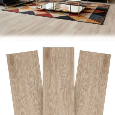 Revêtement de sol PVC - LEMONBEST - Effet Chêne Clair - 36 pièces - 5 m² - Autocollant Marron - Publicité Revêtement de sol PVC - LEMONBEST - Effet Chêne Clair - 36 pièces - 5 m² - Autocollant Marron - Publicité