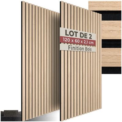 Isolation acoustique - TECTAKE - Lot de 2 panneaux acoustiques SONIC WALL aspect bois 60 x 120 x 21 cm - Chêne clair Marron - Publicité Isolation acoustique - TECTAKE - Lot de 2 panneaux acoustiques SONIC WALL aspect bois 60 x 120 x 21 cm - Chêne clair Marron - Publicité