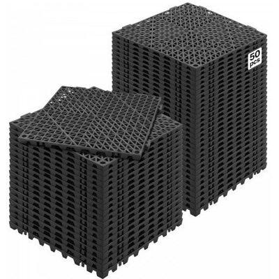 HSUGA Lot de 50 Dalles de Jardin Piscine 30x30x15 cm Noir Dalle Clipsable Ajourée Antidérapante en PVC Drainage Rapide Revêtements Noir - Publicité HSUGA Lot de 50 Dalles de Jardin Piscine 30x30x15 cm Noir Dalle Clipsable Ajourée Antidérapante en PVC Drainage Rapide Revêtements Noir - Publicité
