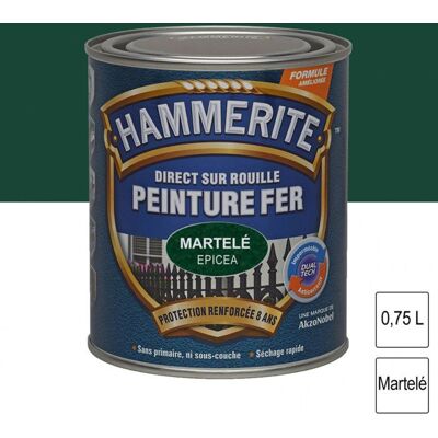 Peinture - Hammerite - Fer martelé - 0.75L - Vert épicea - Brillant Vert - Publicité Peinture - Hammerite - Fer martelé - 0.75L - Vert épicea - Brillant Vert - Publicité