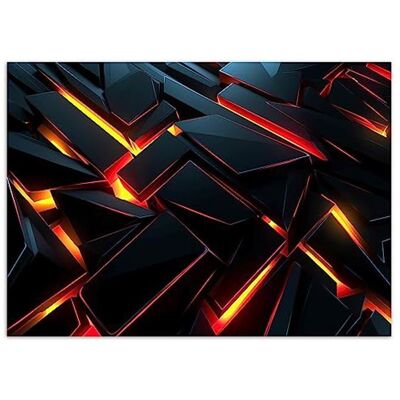 Papier peint Intissé - Effet Néon pour Gaming Room 400x280 cm - Moderne Décoration Murale - Effet 3D - Noir et or - Feeby Noir - Publicité Papier peint Intissé - Effet Néon pour Gaming Room 400x280 cm - Moderne Décoration Murale - Effet 3D - Noir et or - Feeby Noir - Publicité