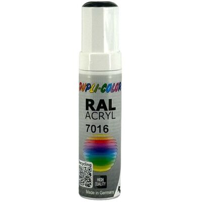 DUPLI-COLOR Stylo de retouche peinture acrylique - Gris anthracite - RAL 7016 - Brillant - Tous supports - Duplicolor Gris - Publicité DUPLI-COLOR Stylo de retouche peinture acrylique - Gris anthracite - RAL 7016 - Brillant - Tous supports - Duplicolor Gris - Publicité