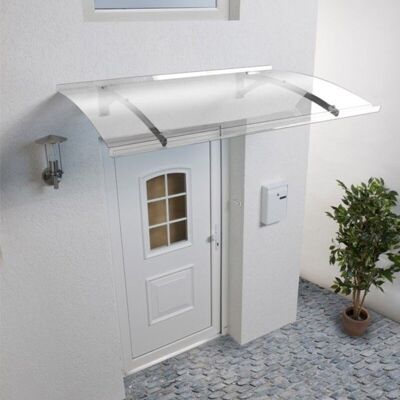 Marquise de porte - MCCOVER - Mélanie - L150 x P90 cm - ép. 3 mm - Gris clair Gris - Publicité Marquise de porte - MCCOVER - Mélanie - L150 x P90 cm - ép. 3 mm - Gris clair Gris - Publicité